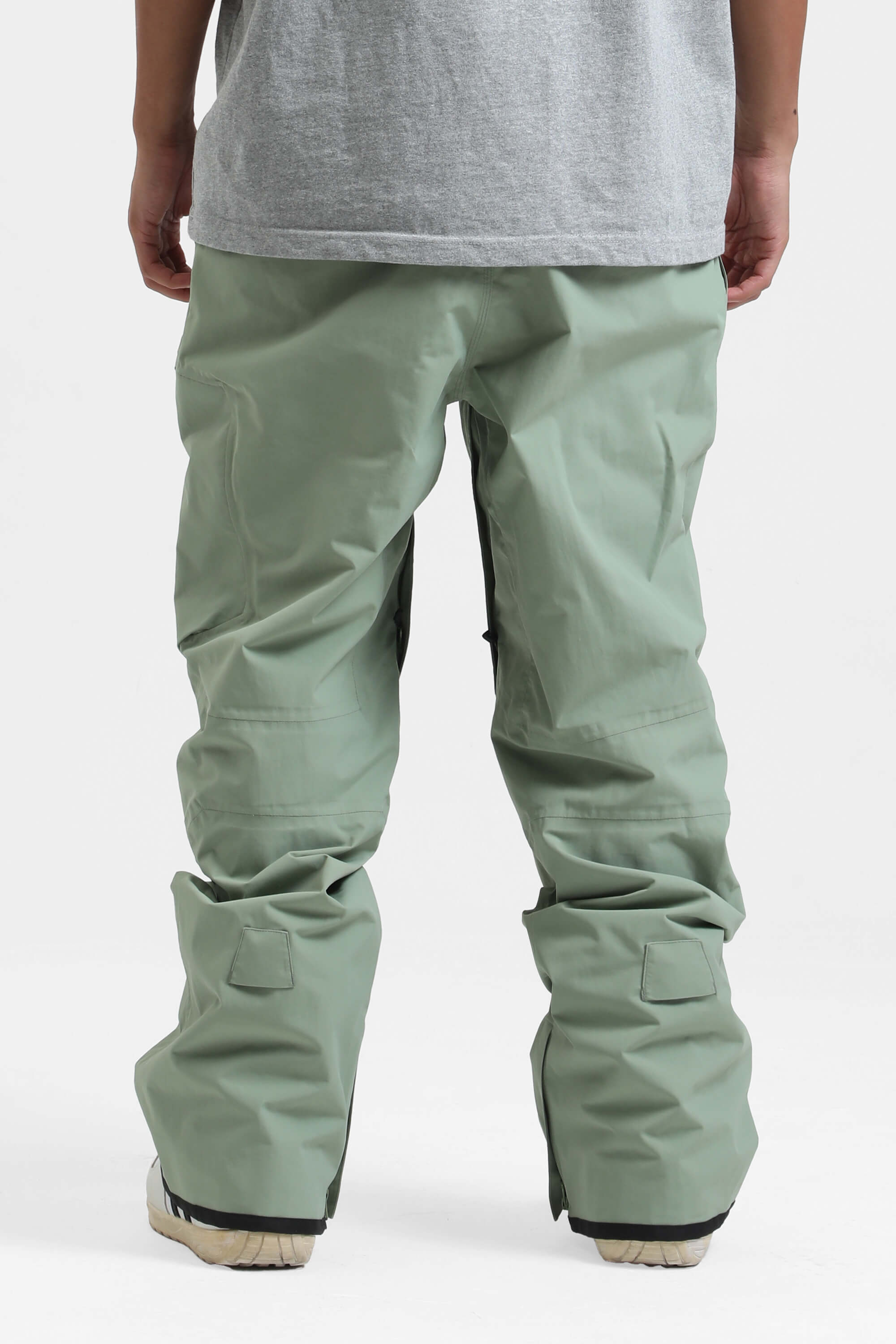 Men's Black Multi-Pocket Vented Ski Pants Baggy Snow Pants