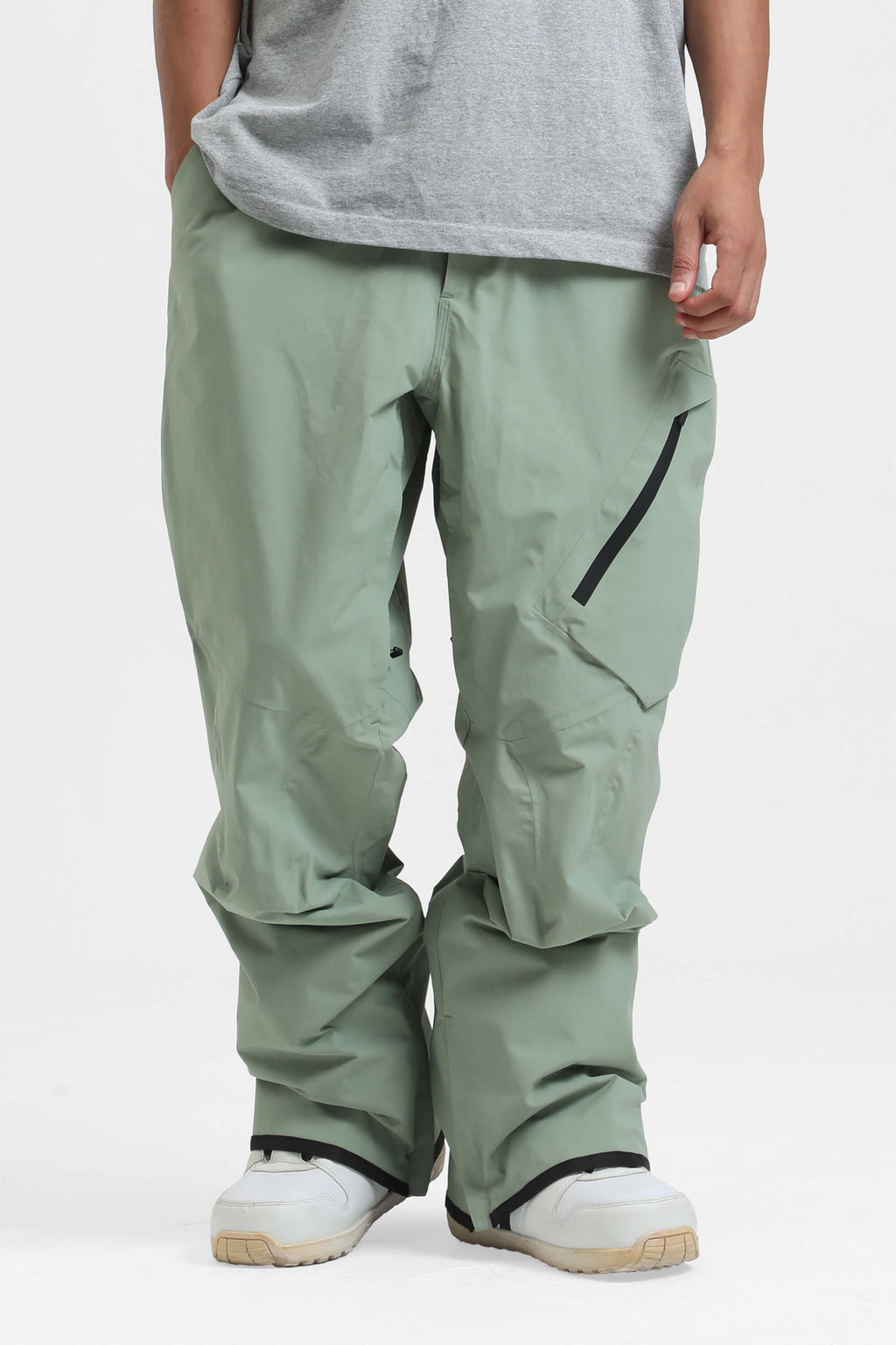 Men's Red Multi-Pocket Venting Snow Pants Baggy Ski Pants - Gsou Snow