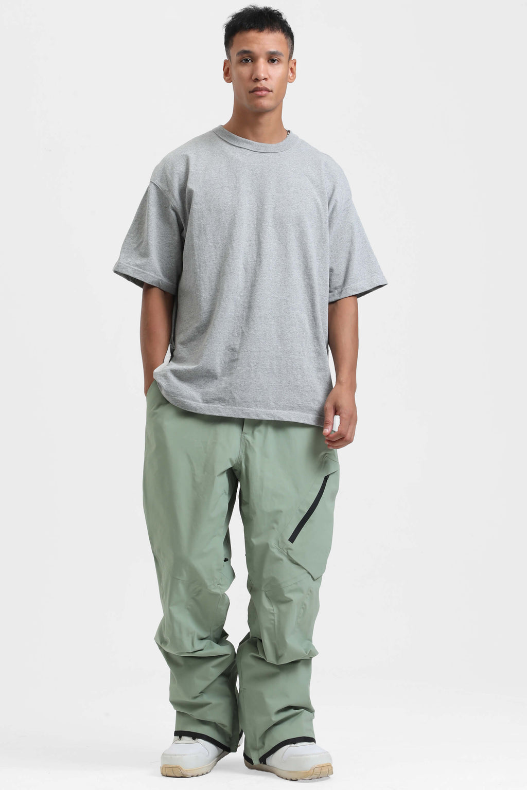 Men's Red Multi-Pocket Venting Snow Pants Baggy Ski Pants - Gsou Snow