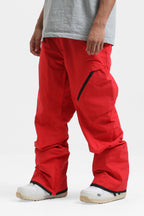 Men's Army Green Multi-Pocket Venting Snow Pants Baggy Ski Pants - Gsou Snow