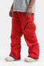 Men's Red Multi-Pocket Venting Snow Pants Baggy Ski Pants - Gsou Snow