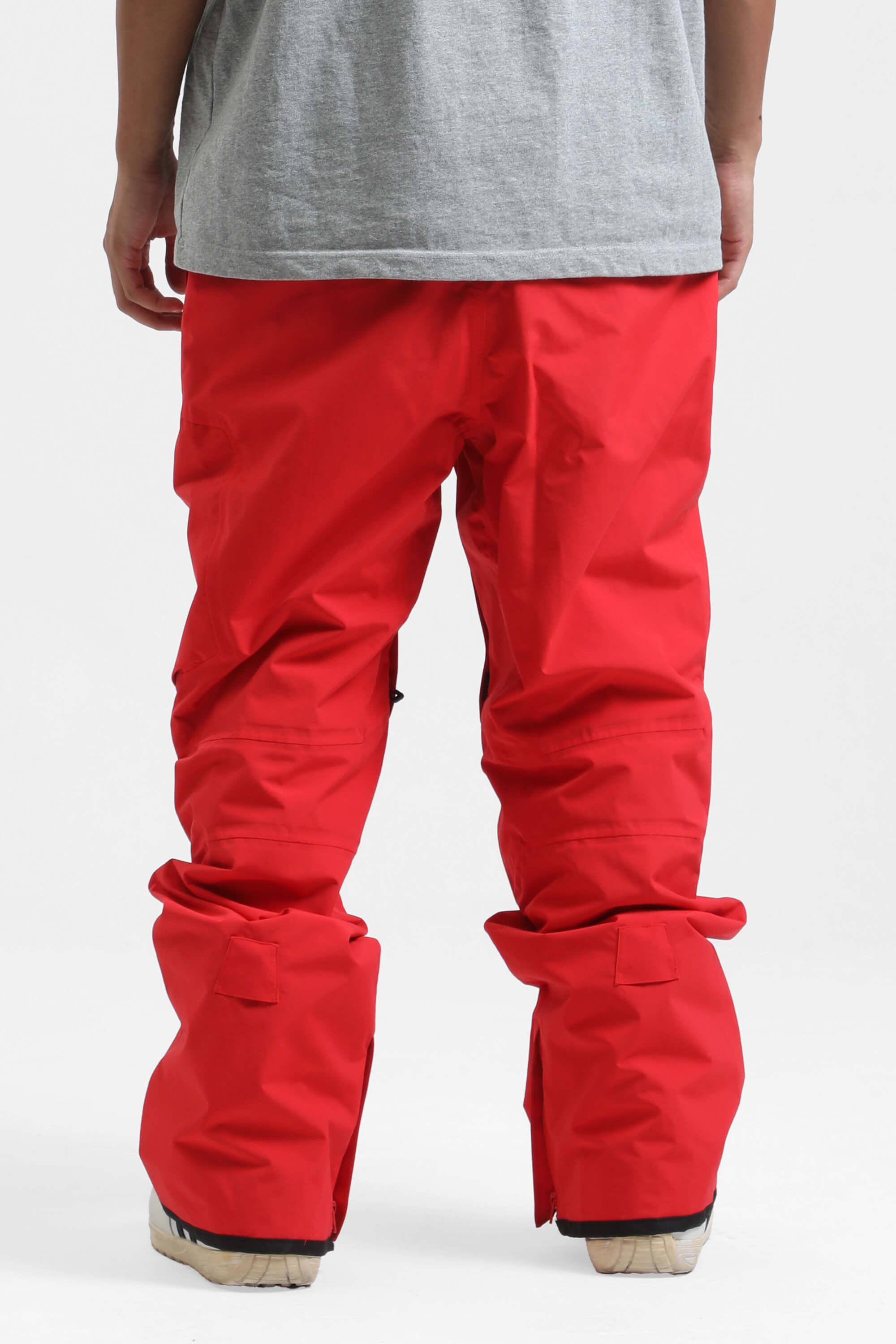 Men's Black Multi-Pocket Vented Ski Pants Baggy Snow Pants