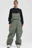 Unisex Army Green Two-way Side Zippers Snow Bibs Baggy Ski Bibs - Gsou Snow