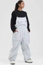 Women's Red Two-Way Side-Zip Baggy Ski Bibs Snow Bibs