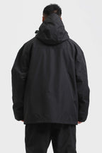 Men's White & Black Abrasion-Resistant Waterproof Ski Jacket Insulated Softshell Snow Jacket