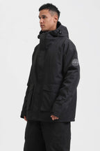 Men's White & Sage Green Abrasion-Resistant Waterproof Ski Jacket Insulated Softshell Snow Jacket