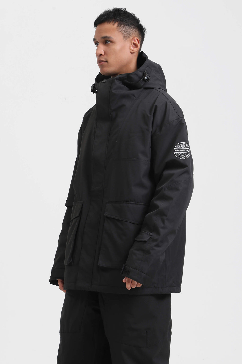 Men's Caramel & Black Abrasion-Resistant Waterproof Ski Jacket Insulated Softshell Snow Jacket