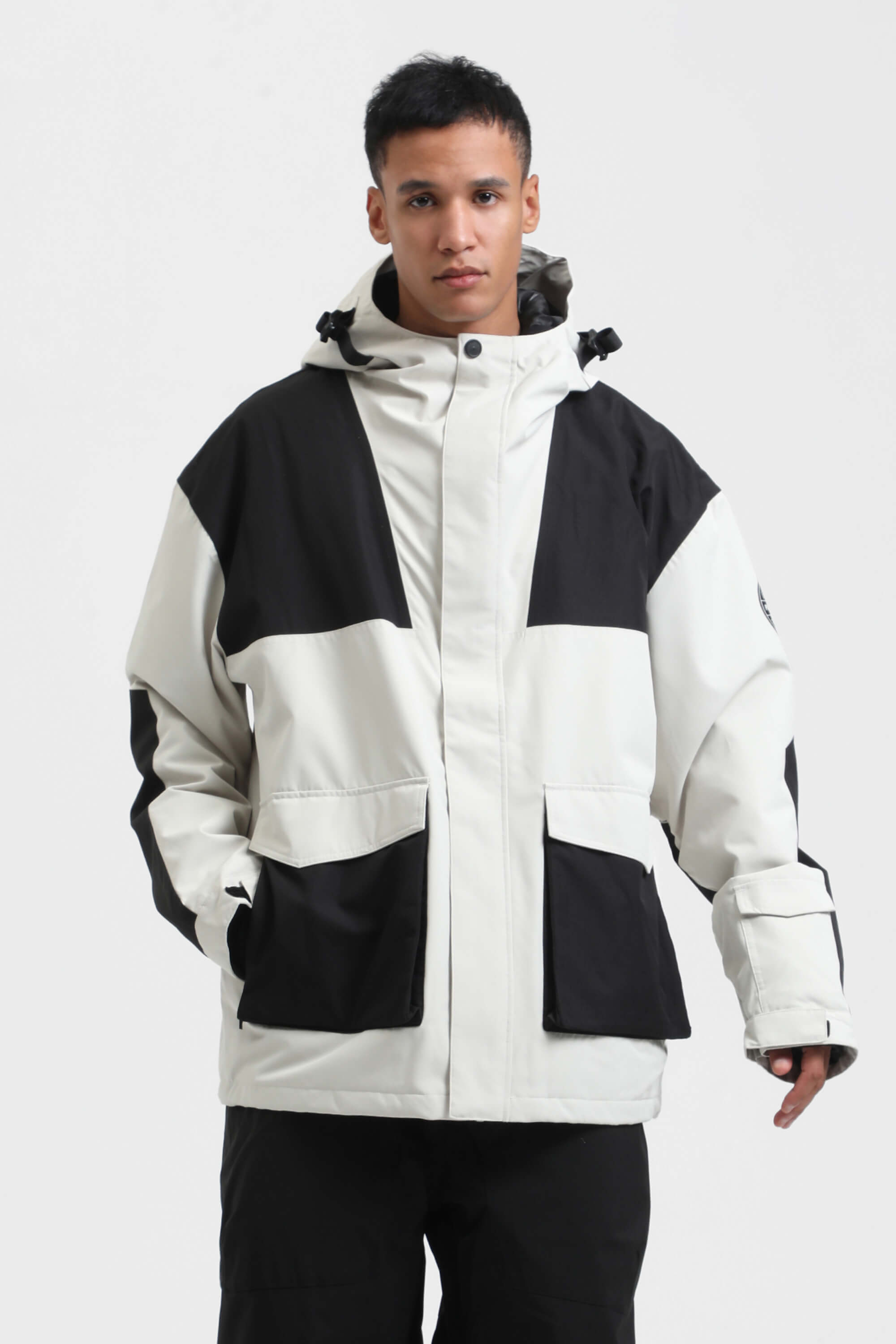 Men's Mint & Black Abrasion-Resistant Waterproof Ski Jacket Insulated Softshell Snow Jacket