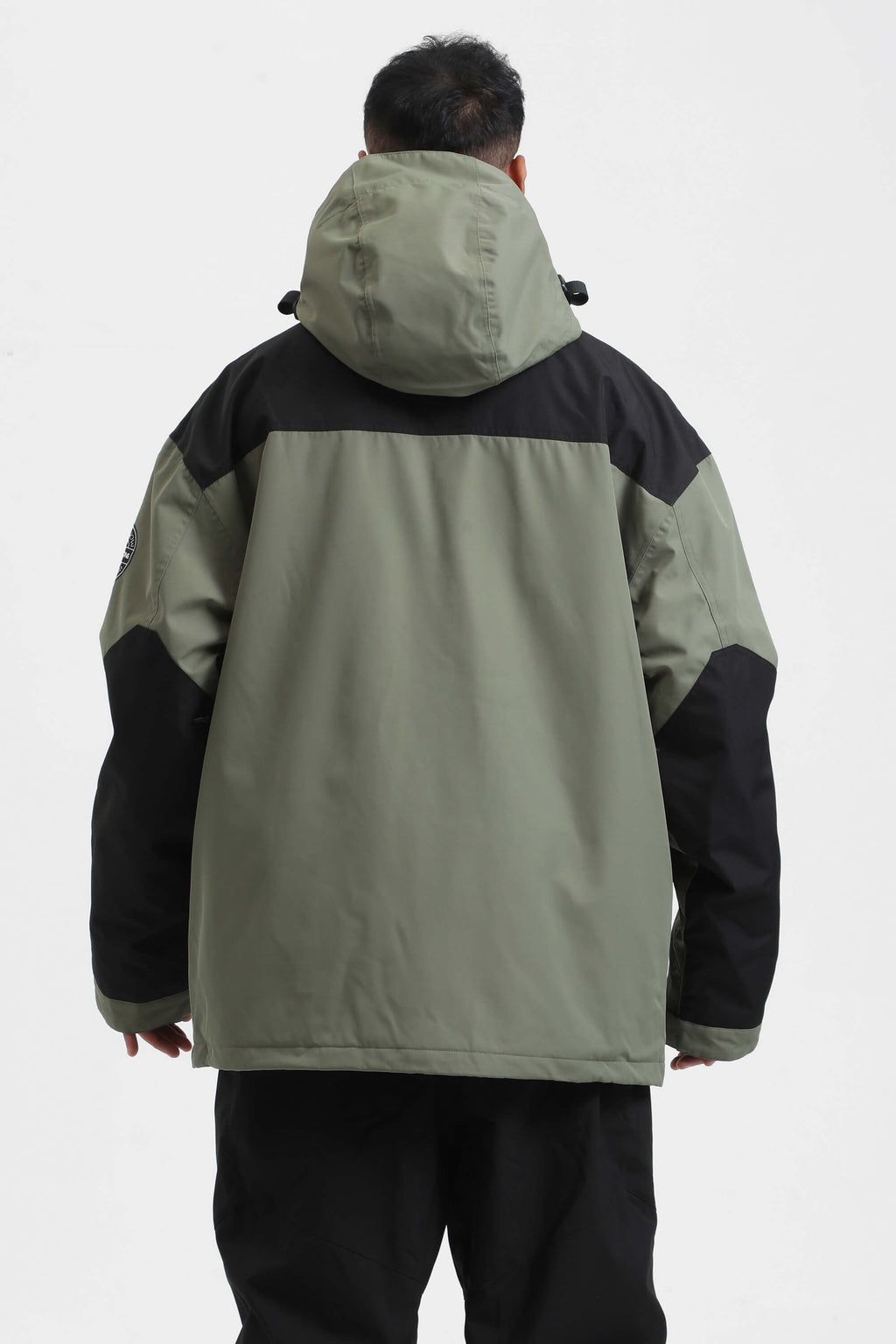 Men's White & Black Abrasion-Resistant Waterproof Ski Jacket Insulated Softshell Snow Jacket