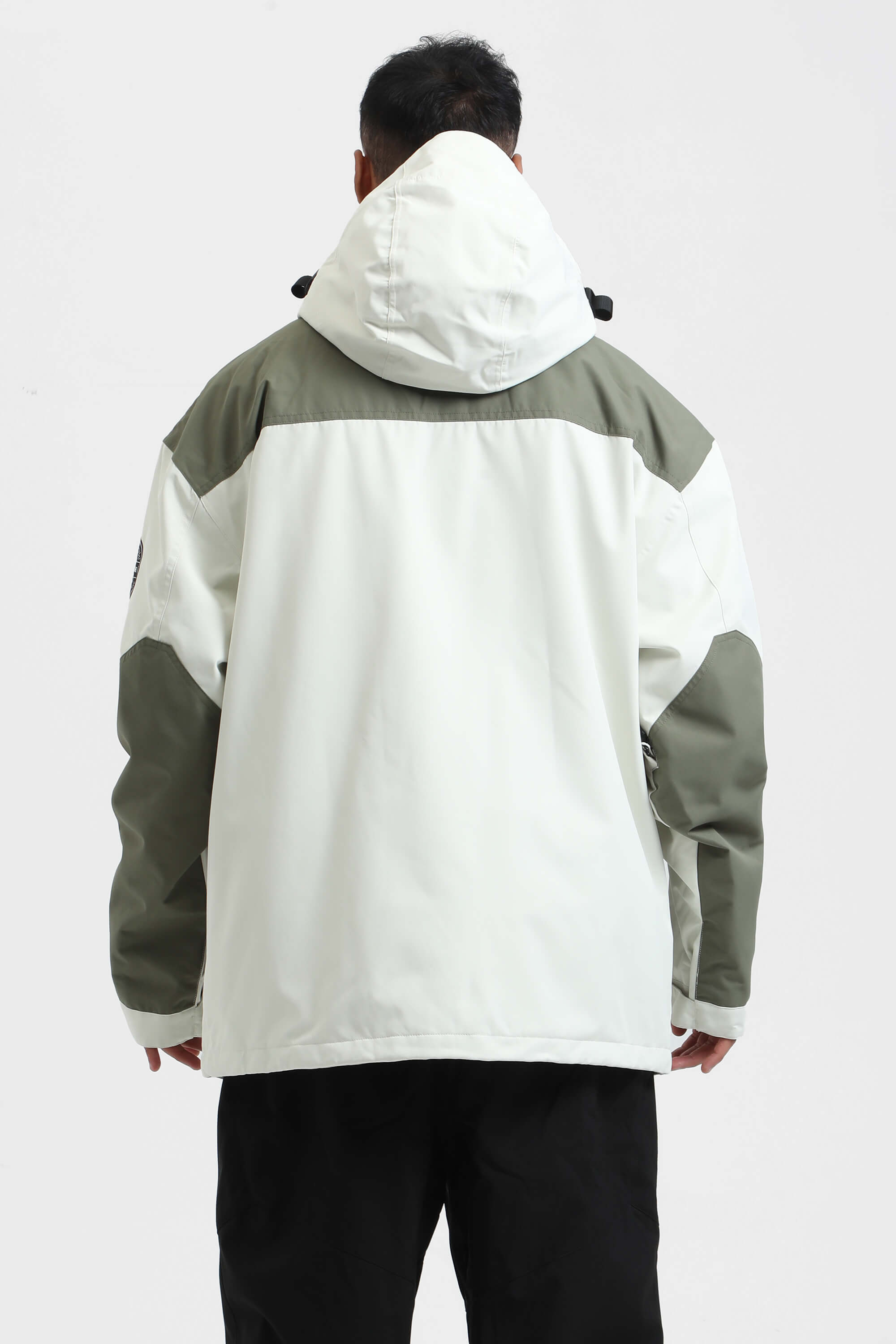 Men's Rust & Navy Abrasion-Resistant Waterproof Ski Jacket Insulated Softshell Snow Jacket