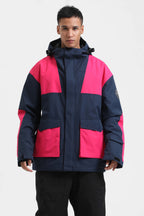 Men's White & Black Abrasion Resistant Waterproof Snow Jacket Insulated Softshell Ski Jacket - Gsou Snow