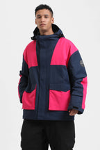 Men's White & Black Abrasion Resistant Waterproof Snow Jacket Insulated Softshell Ski Jacket - Gsou Snow