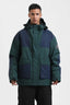 Men's Dark Green & Navy Abrasion Resistant Waterproof Snow Jacket Insulated Softshell Ski Jacket - Gsou Snow