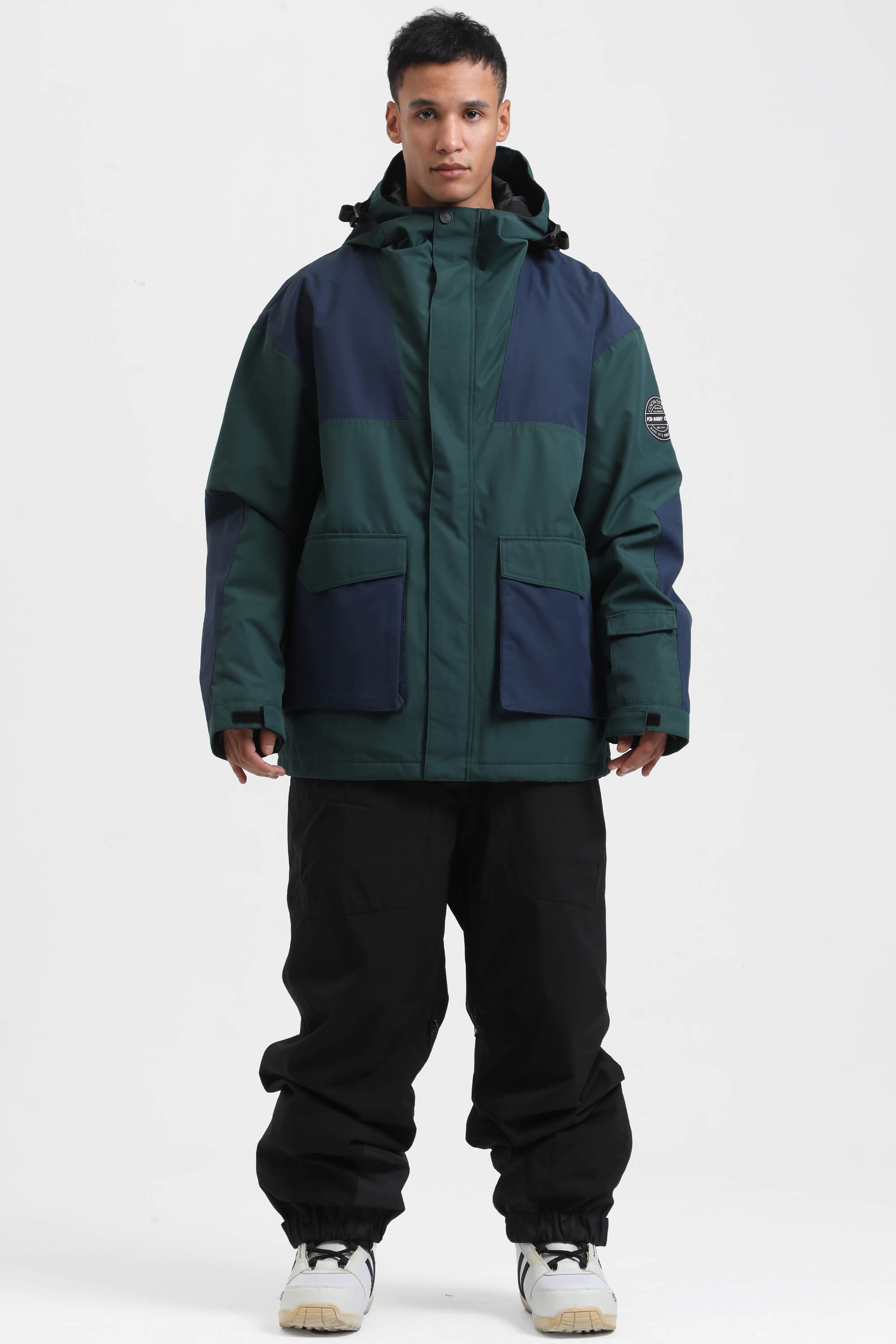 Men's Caramel & Black Abrasion-Resistant Waterproof Ski Jacket Insulated Softshell Snow Jacket