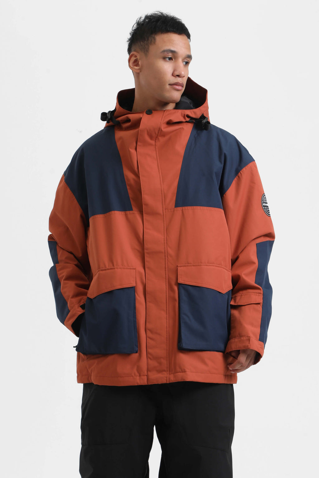 Men's White & Sage Green Abrasion-Resistant Waterproof Ski Jacket Insulated Softshell Snow Jacket