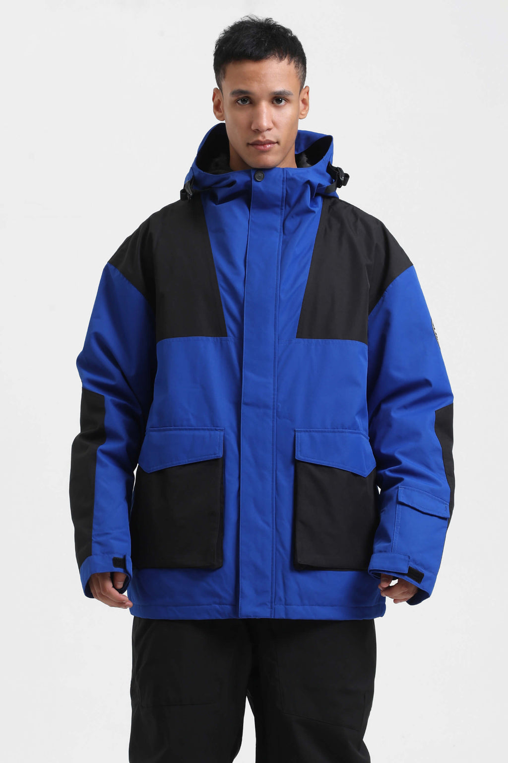 Men's Navy & Fuchsia Abrasion-Resistant Waterproof Ski Jacket Insulated Softshell Snow Jacket