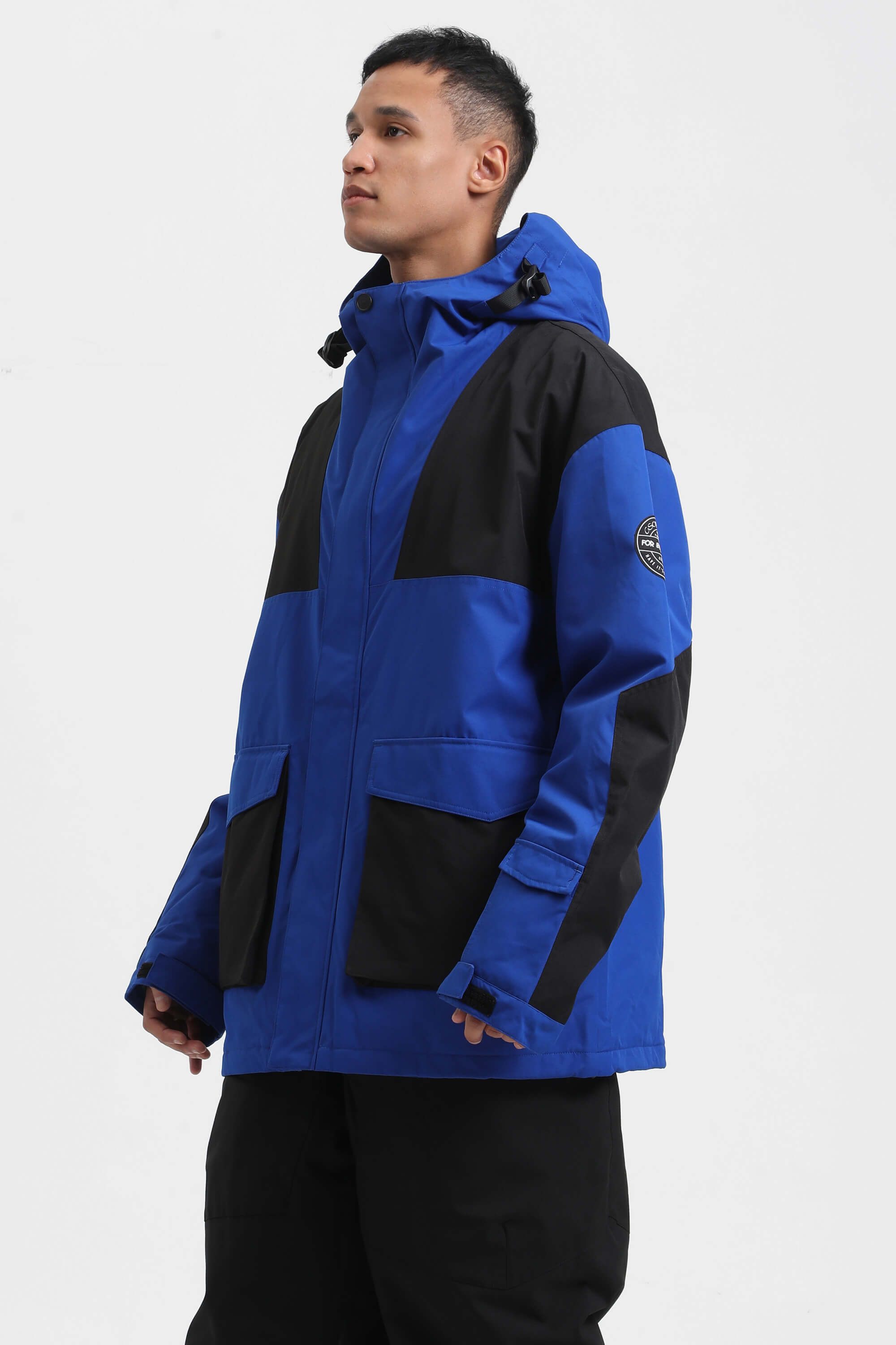 Men's Mint & Black Abrasion-Resistant Waterproof Ski Jacket Insulated Softshell Snow Jacket