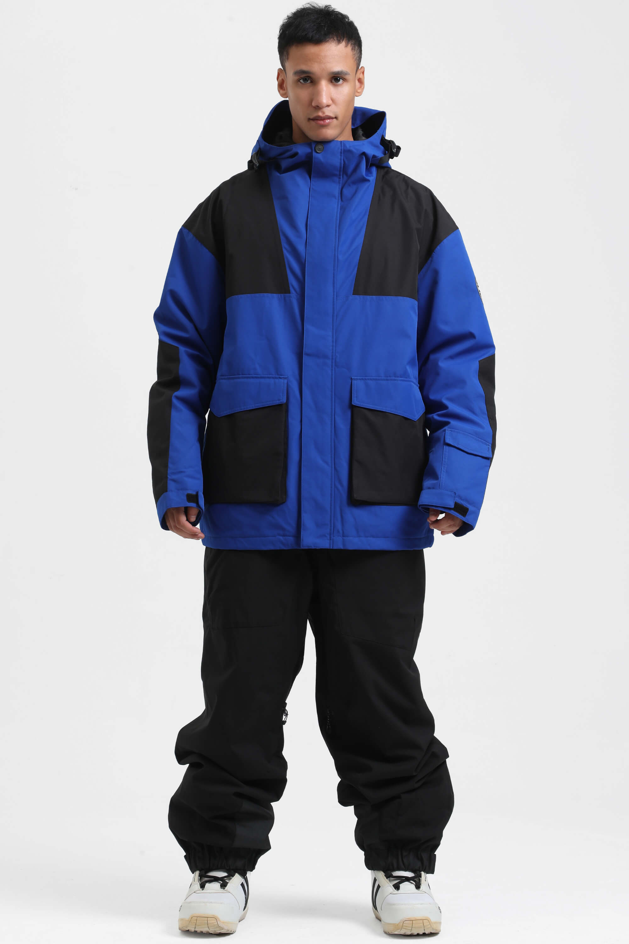Men's Caramel & Black Abrasion-Resistant Waterproof Ski Jacket Insulated Softshell Snow Jacket