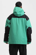 Men's White & Sage Green Abrasion-Resistant Waterproof Ski Jacket Insulated Softshell Snow Jacket