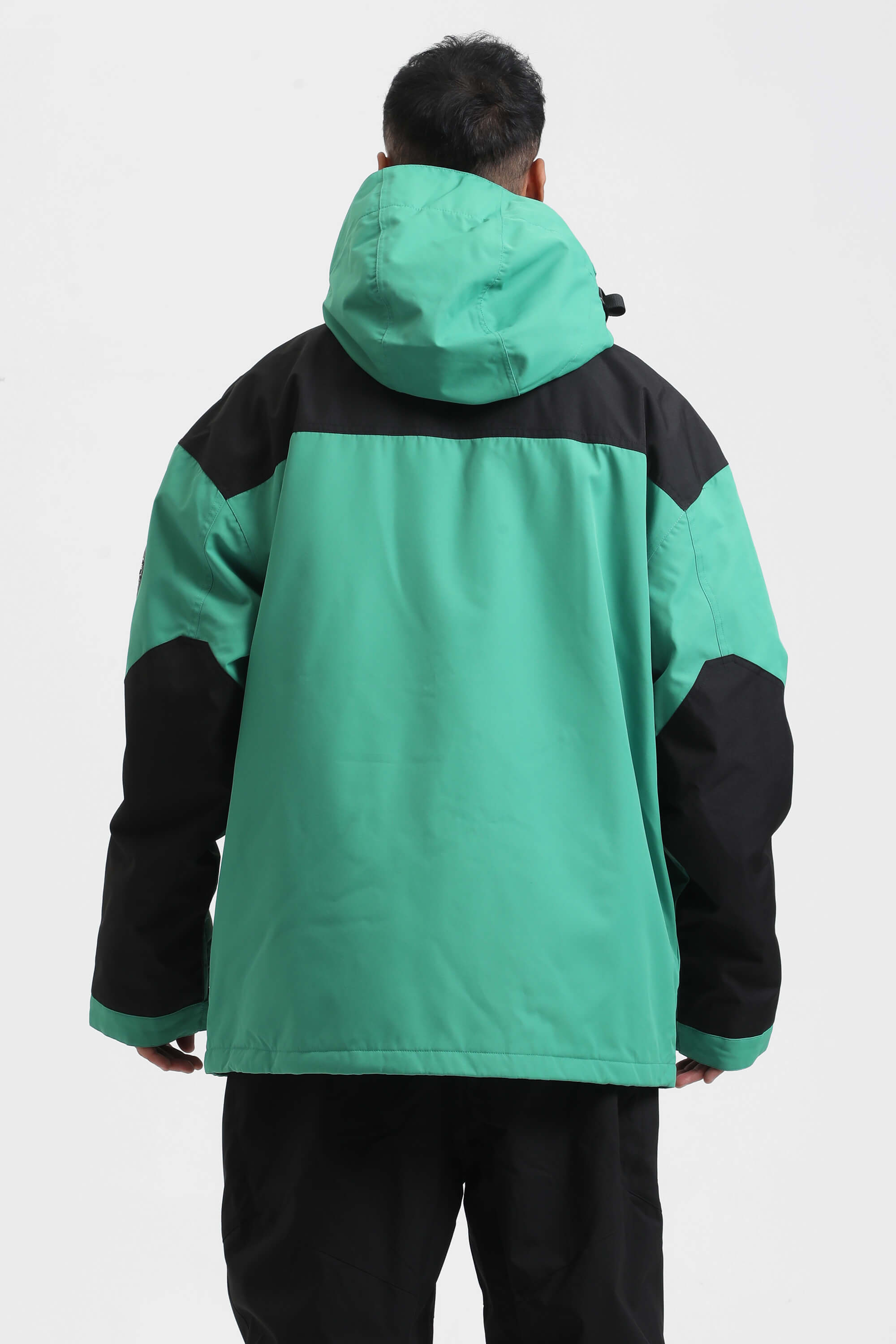 Men's Olive Green & Black Abrasion-Resistant Waterproof Ski Jacket Insulated Softshell Snow Jacket