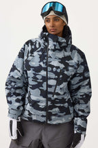 Women's Army Green Multi-Pocket Face-Vented Ski Jacket Fully Waterproof Snow Jacket