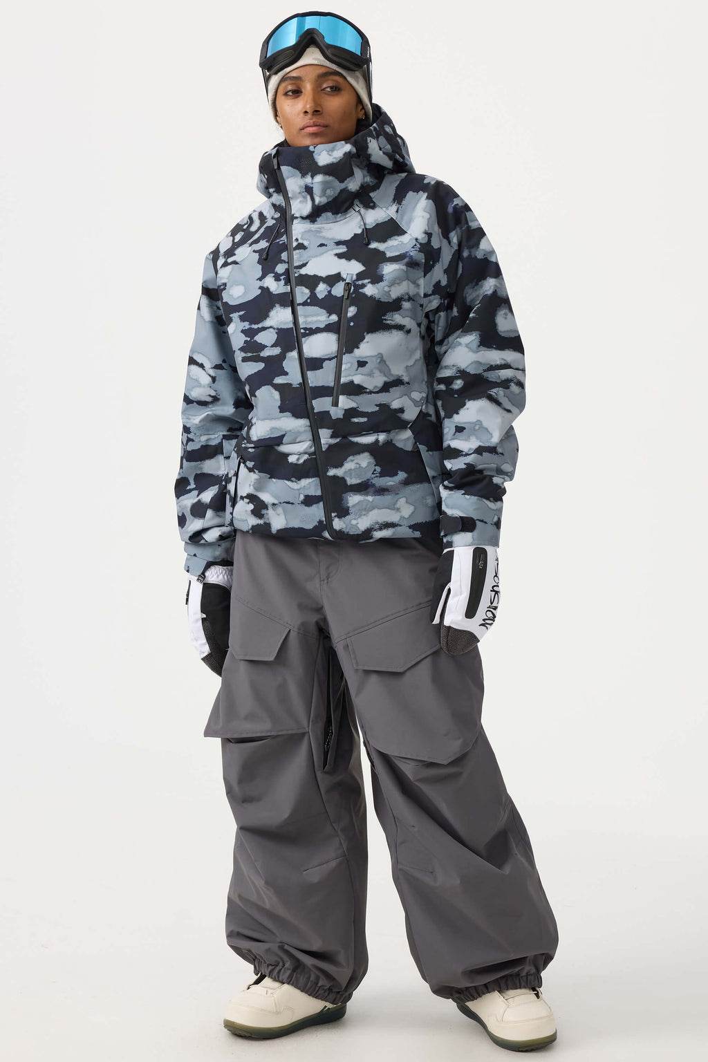 Women's Army Green Face Vented Multi-pocket Snow Jacket Fully Waterproof Ski Jacket - Gsou Snow
