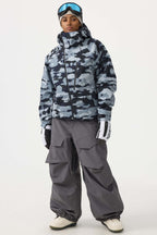 Women's Army Green Multi-Pocket Face-Vented Ski Jacket Fully Waterproof Snow Jacket