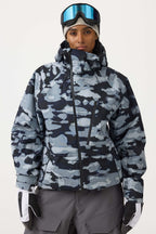 Women's Off White Multi-Pocket Face-Vented Ski Jacket Fully Waterproof Snow Jacket