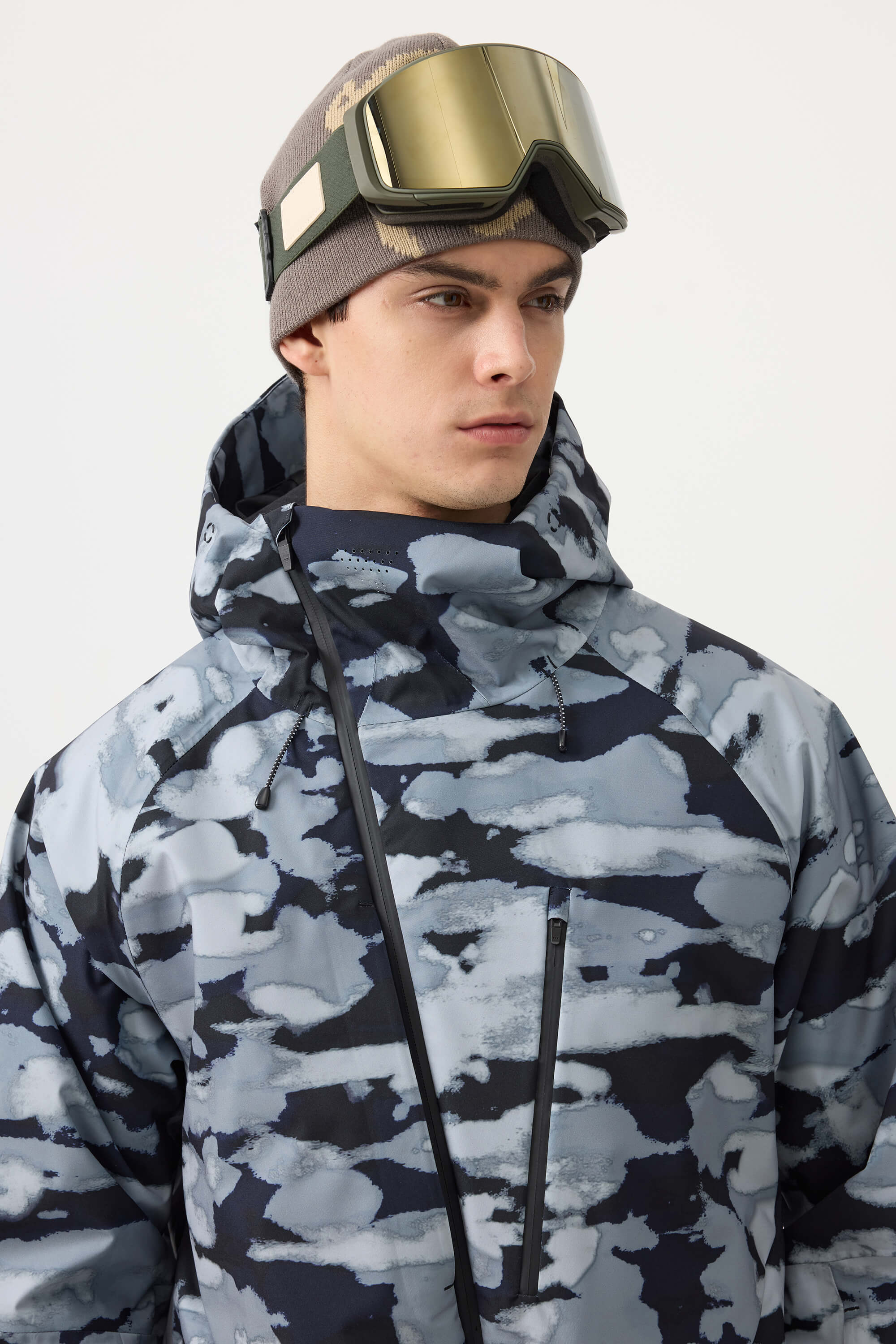 Men's Army Green Face Vented Multi-pocket Snow Jacket Fully Waterproof Ski Jacket - Gsou Snow