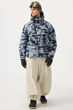 Men's Black Multi-Pocket Face-Vented Ski Jacket Fully Waterproof Snow Jacket
