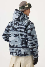 Men's Camouflage Multi-Pocket Face-Vented Ski Jacket Fully Waterproof Snow Jacket