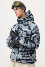 Men's Army Green Multi-Pocket Face-Vented Ski Jacket Fully Waterproof Snow Jacket