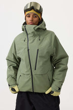 Women's Lavender Multi-Pocket Face-Vented Ski Jacket Fully Waterproof Snow Jacket