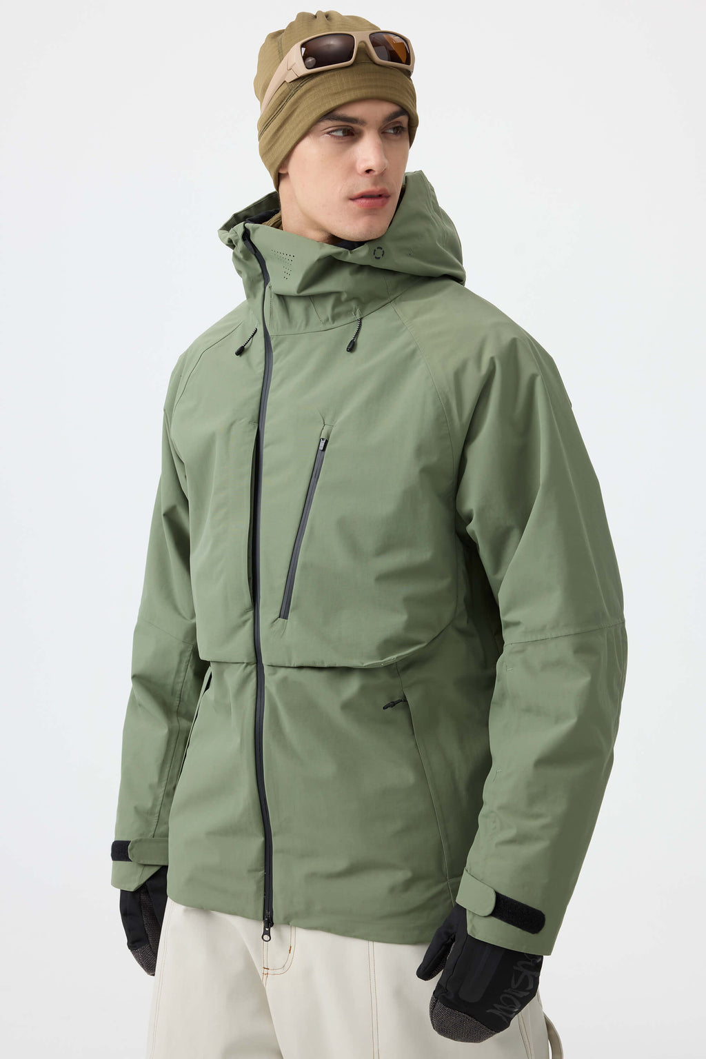 Men's Army Green Face Vented Multi-pocket Snow Jacket Fully Waterproof Ski Jacket - Gsou Snow