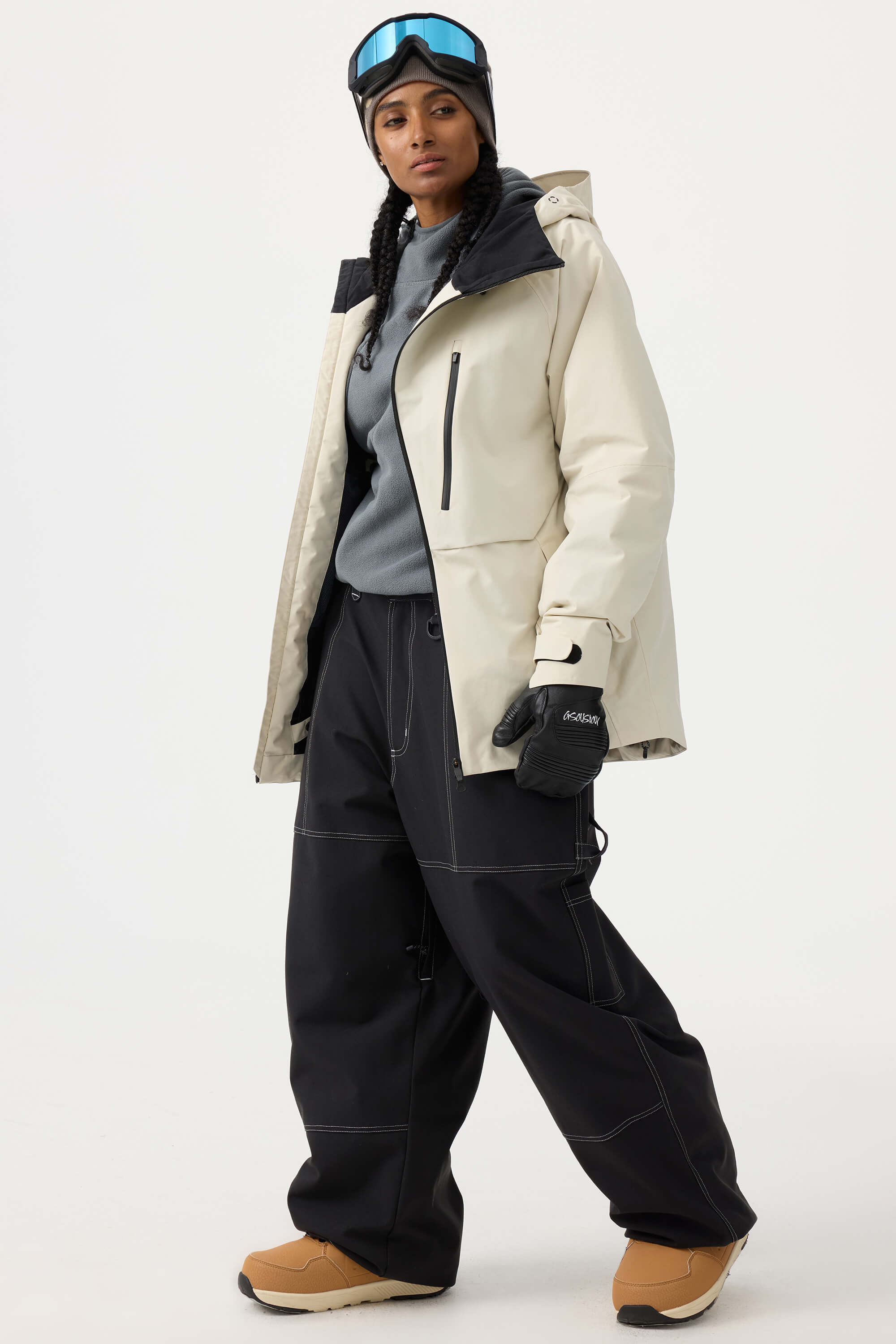 Women's Camouflage Multi-Pocket Face-Vented Ski Jacket Fully Waterproof Snow Jacket