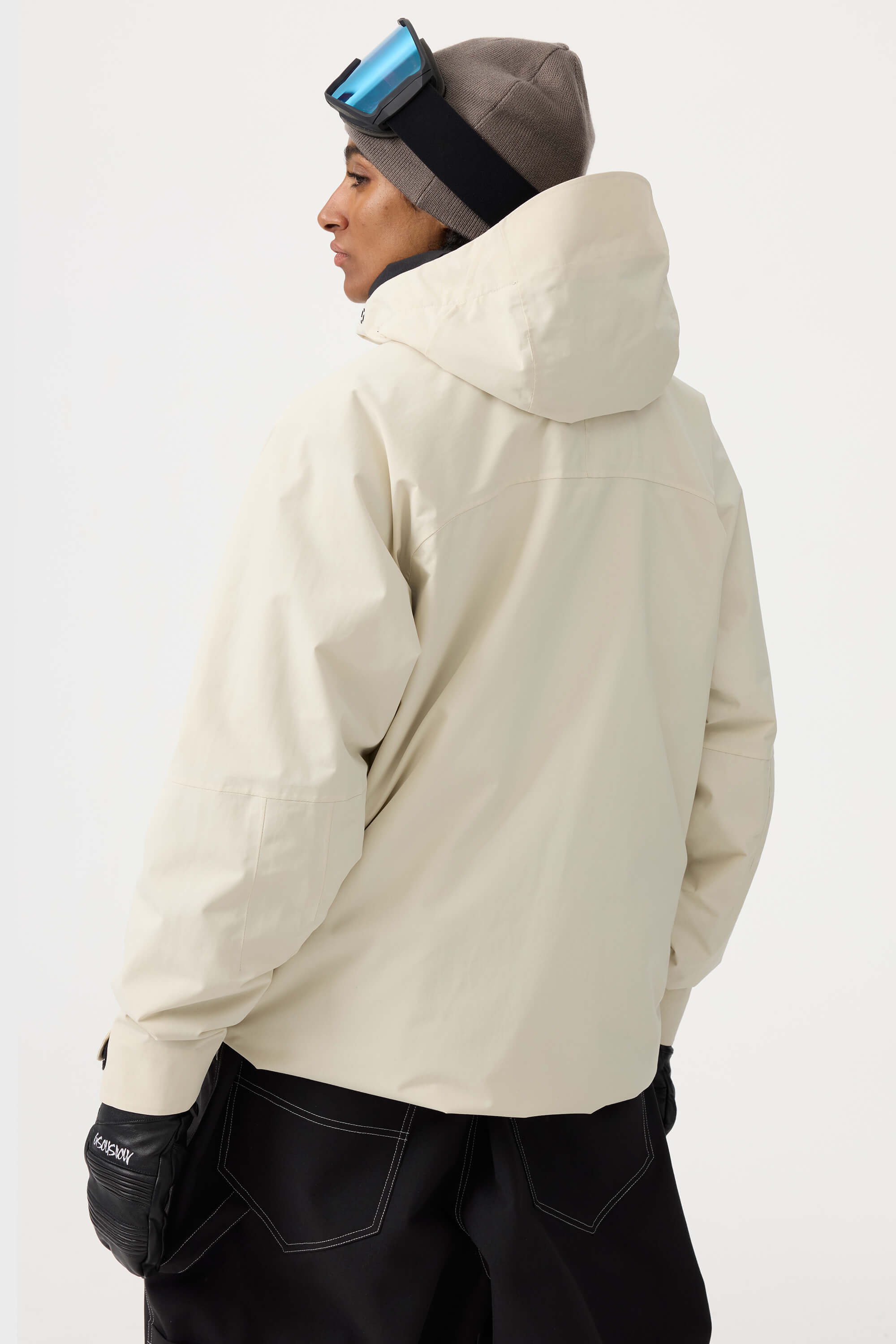 Women's White Multi-Pocket Face-Vented Ski Jacket Fully Waterproof Snow Jacket