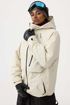 Women's Army Green Face Vented Multi-pocket Snow Jacket Fully Waterproof Ski Jacket - Gsou Snow