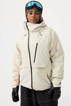 Women's Lavender Multi-Pocket Face-Vented Ski Jacket Fully Waterproof Snow Jacket