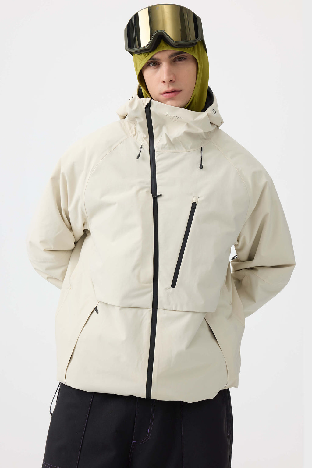 Men's Lavender Multi-Pocket Face-Vented Ski Jacket Fully Waterproof Snow Jacket