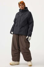 Women's Army Green Multi-Pocket Face-Vented Ski Jacket Fully Waterproof Snow Jacket