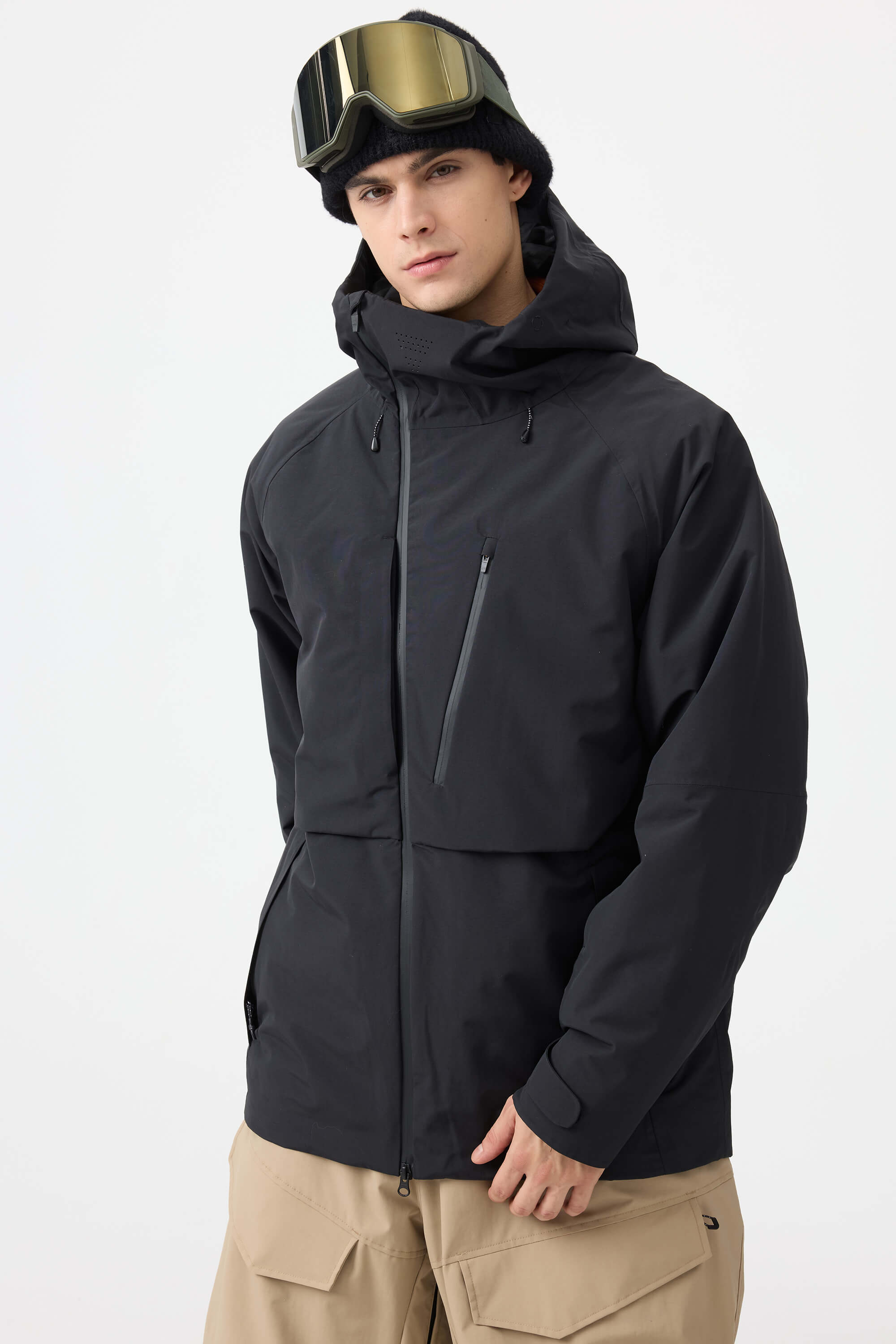 Men's Camouflage Multi-Pocket Face-Vented Ski Jacket Fully Waterproof Snow Jacket