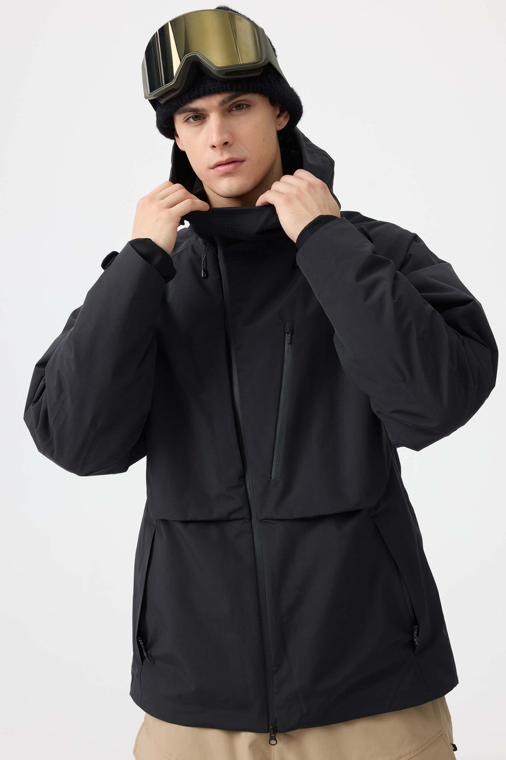 Men's Camouflage Multi-Pocket Face-Vented Ski Jacket Fully Waterproof Snow Jacket
