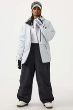 Women's Army Green Multi-Pocket Face-Vented Ski Jacket Fully Waterproof Snow Jacket