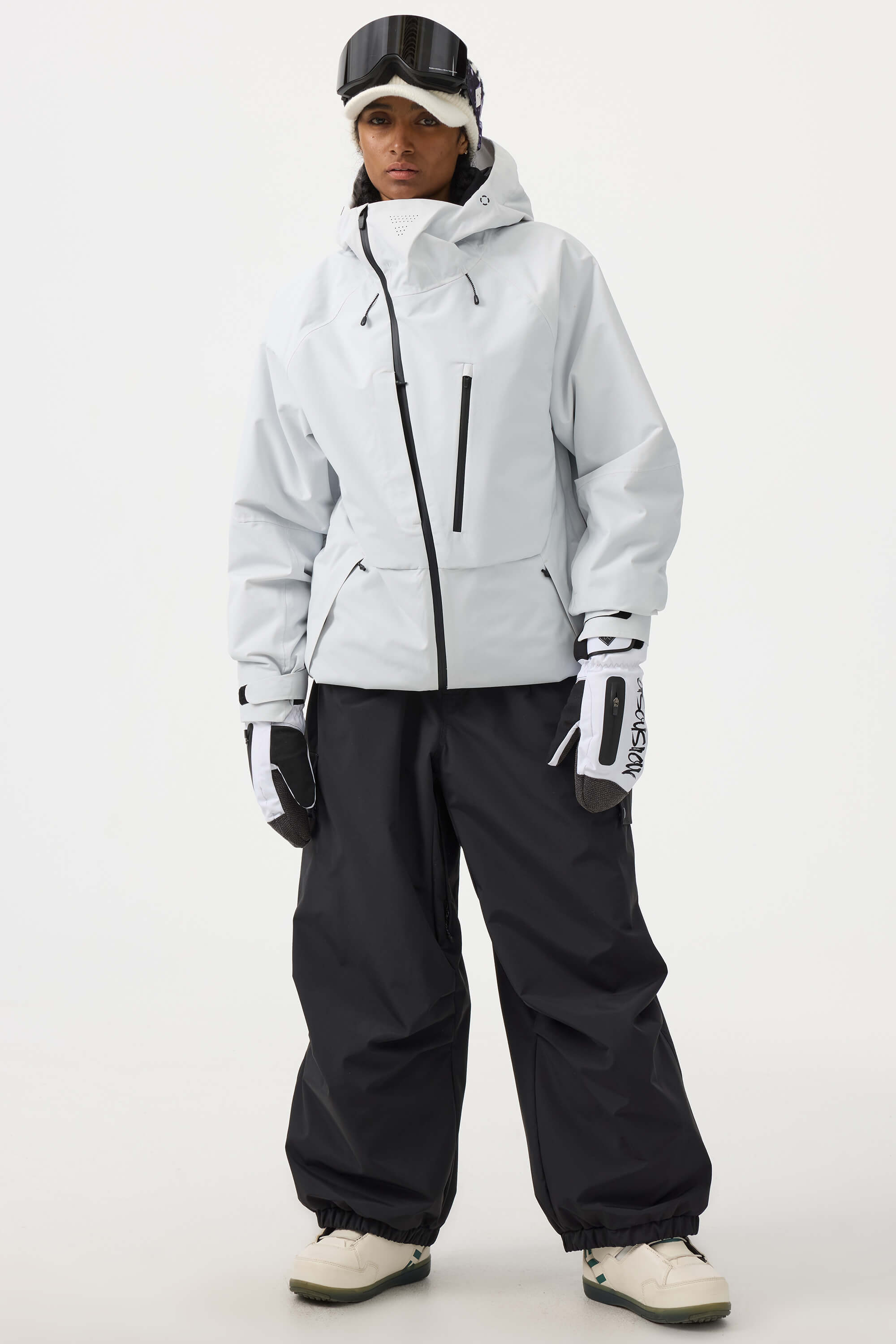 Women's Lavender Multi-Pocket Face-Vented Ski Jacket Fully Waterproof Snow Jacket