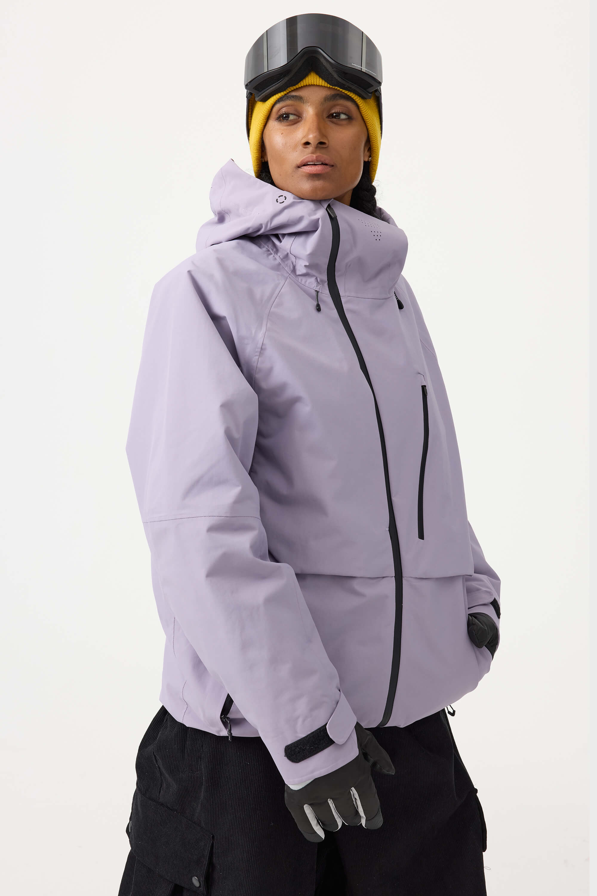 Women's Off White Multi-Pocket Face-Vented Ski Jacket Fully Waterproof Snow Jacket