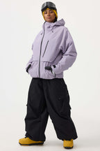 Women's Lavender Face Vented Multi-pocket Snow Jacket Fully Waterproof Ski Jacket - Gsou Snow