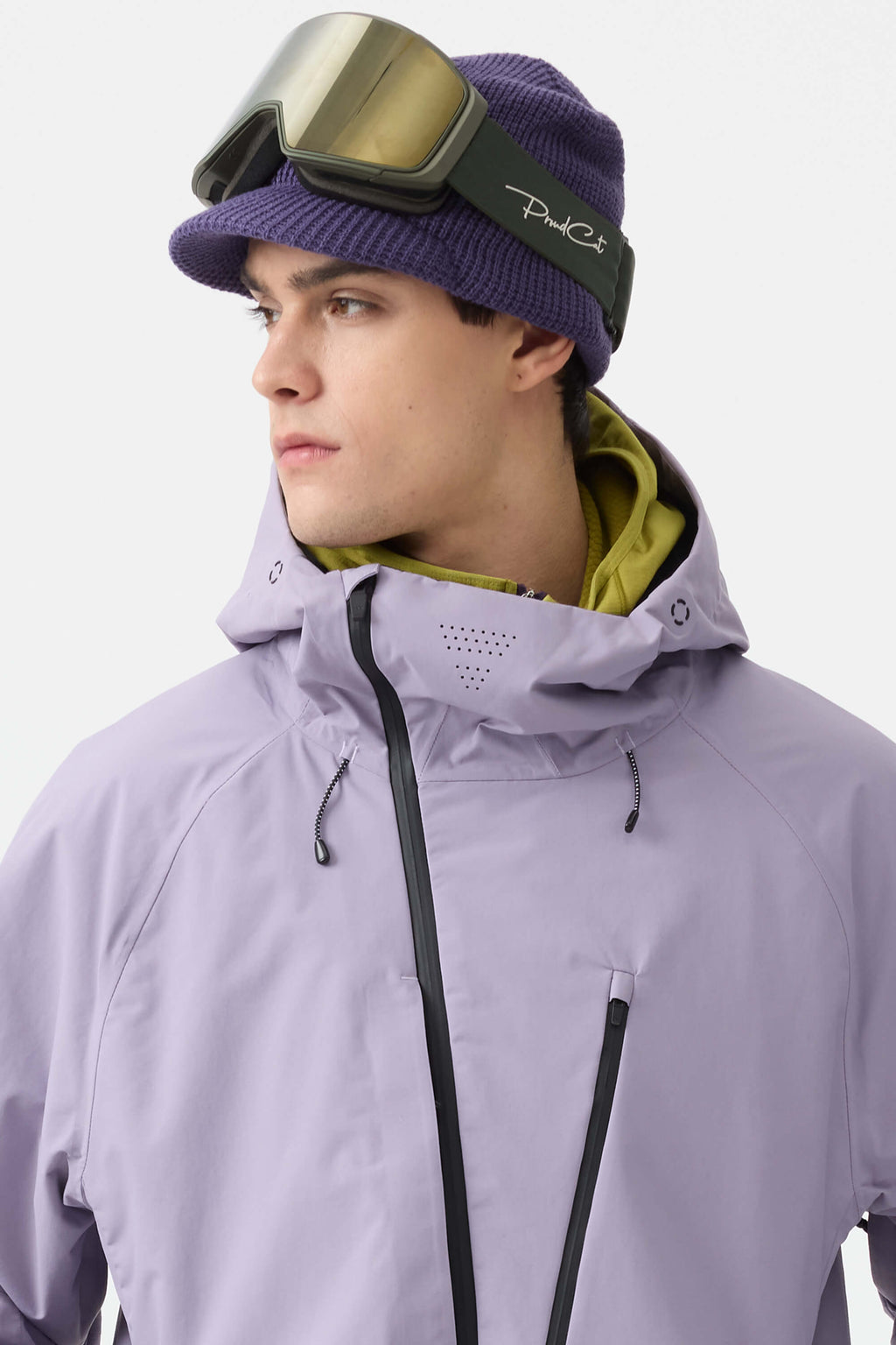 Men's Black Multi-Pocket Face-Vented Ski Jacket Fully Waterproof Snow Jacket
