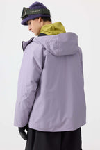 Men's Lavender Multi-Pocket Face-Vented Ski Jacket Fully Waterproof Snow Jacket