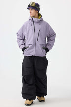 Men's Lavender Face Vented Multi-pocket Snow Jacket Fully Waterproof Ski Jacket - Gsou Snow