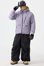 Men's Lavender Face Vented Multi-pocket Snow Jacket Fully Waterproof Ski Jacket - Gsou Snow